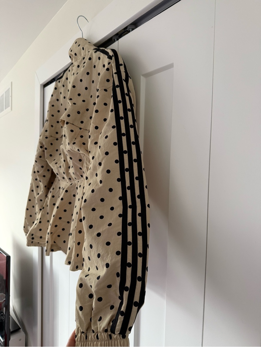 adidas Originals x ASOS regular fit polka dot track jacket in stone Size Small - Picture 5 of 11